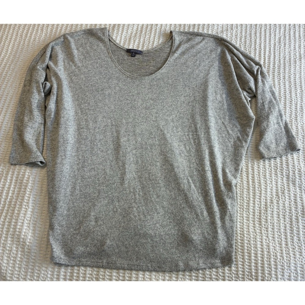 Gyft Womens Gray Pullover Sweater Lite weight Mid Sleeve Size M‎